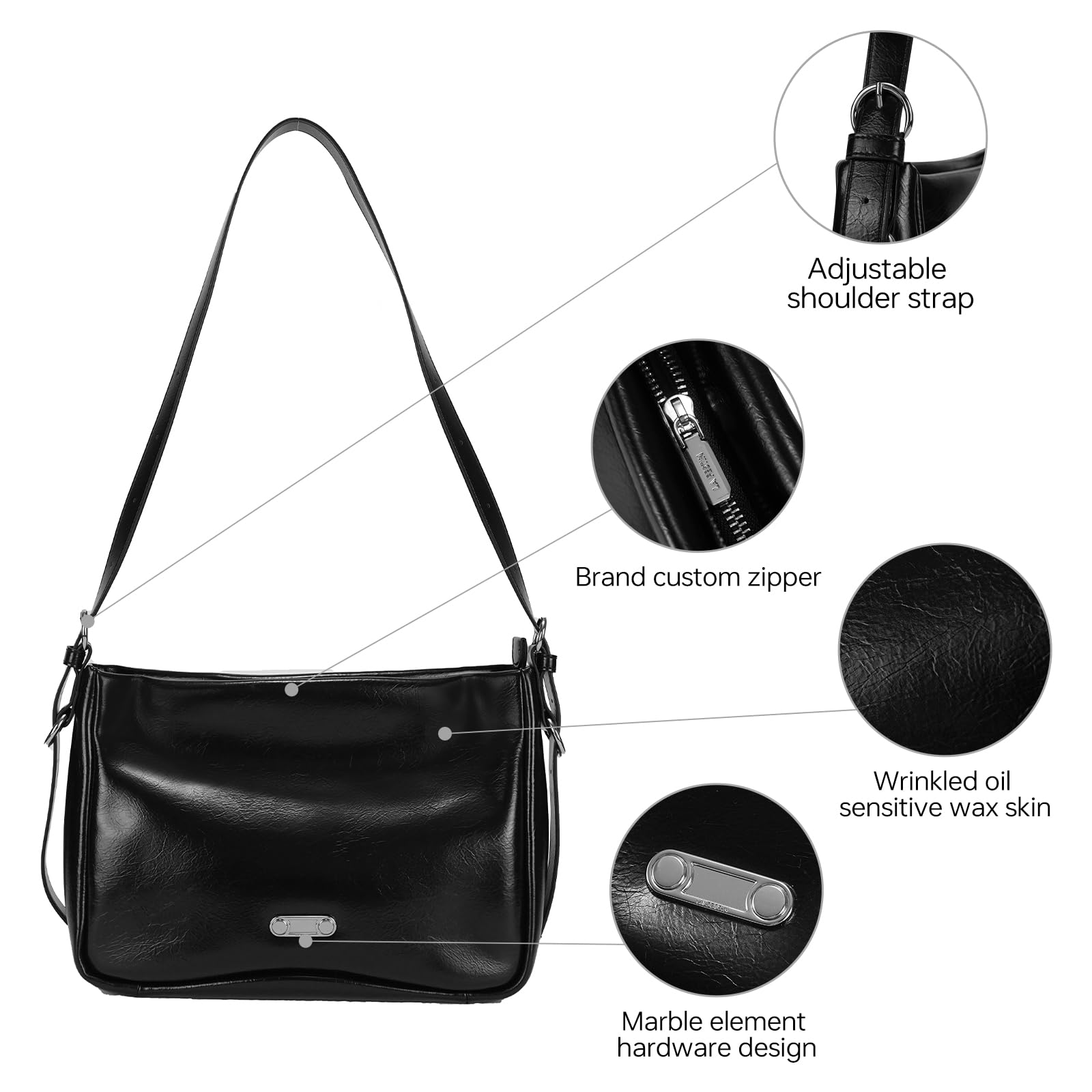 LA FESTIN Original Leather Hobo Bag Women Bag New Shoulder Crossbody Bag Fashion Tote Bags Ladies Bags