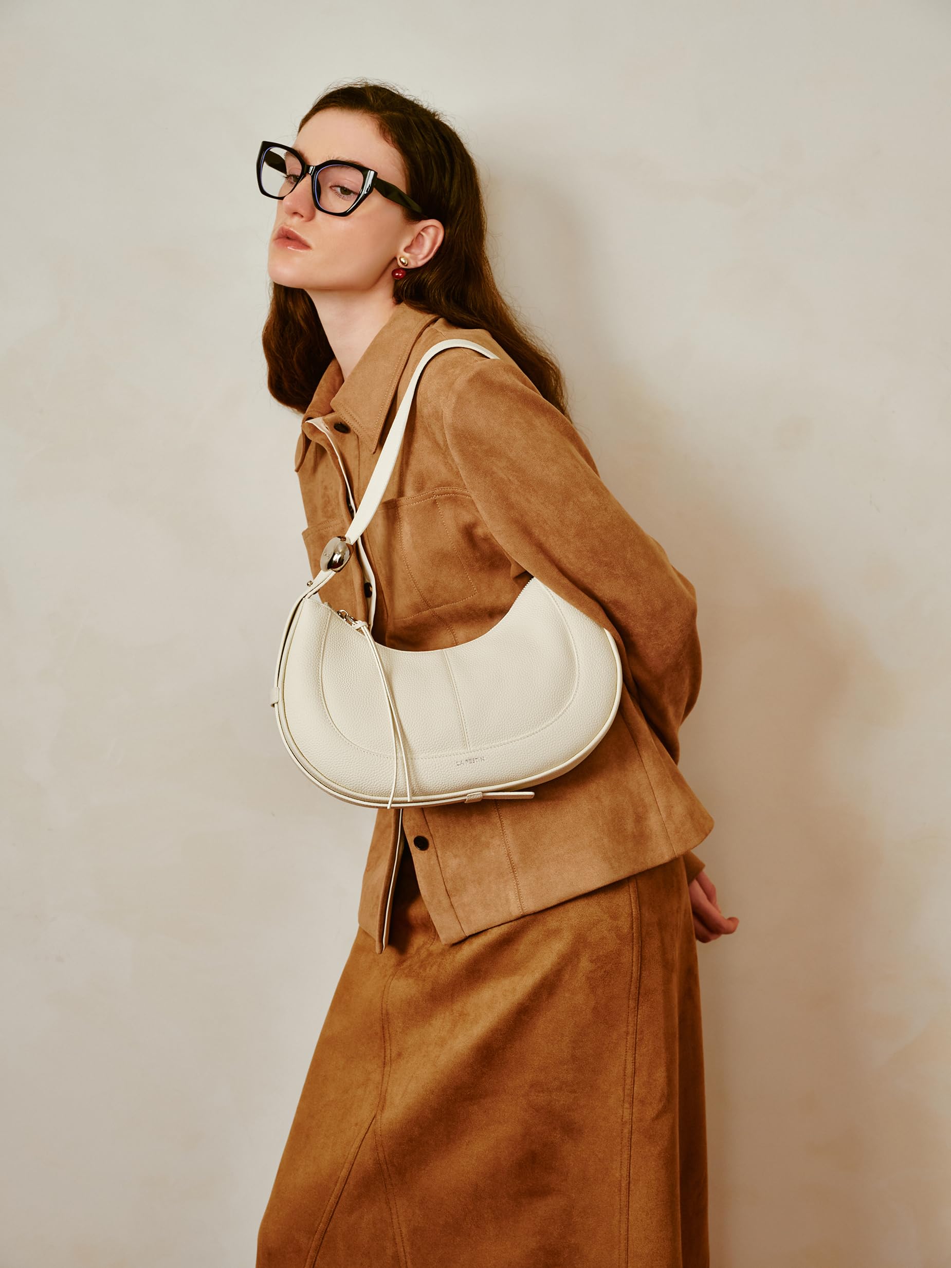 LA FESTIN Soft Leather Crescent Bag Handbag Women Fashion Design Shoulder Bag Female Cross body Bag