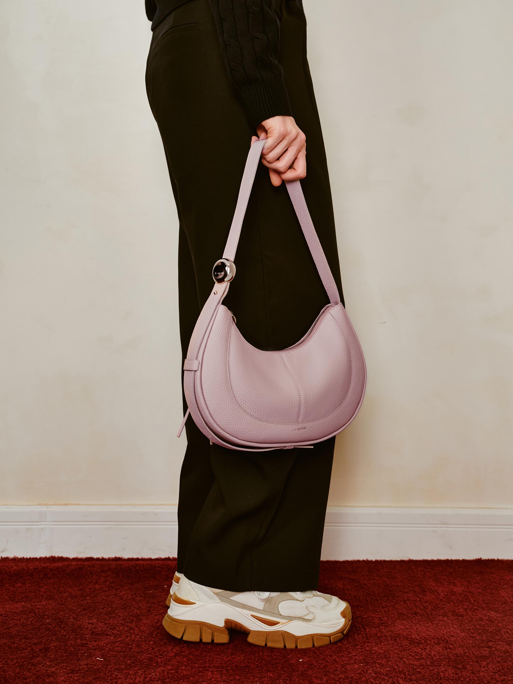 LA FESTIN Soft Leather Crescent Bag Handbag Women Fashion Design Shoulder Bag Female Cross body Bag