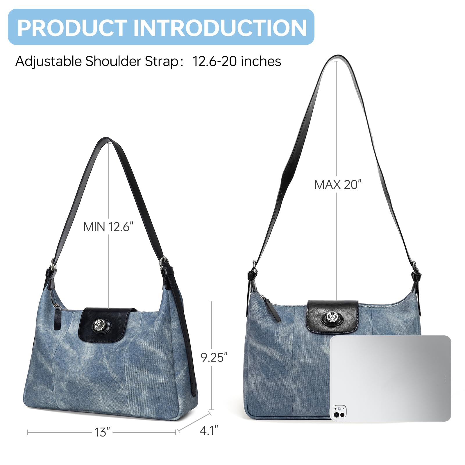 LA FESTIN Original Tote Bag for Women Large Hobo Bag Shoulder Bag with Adjustable Strap Crossbody Bags