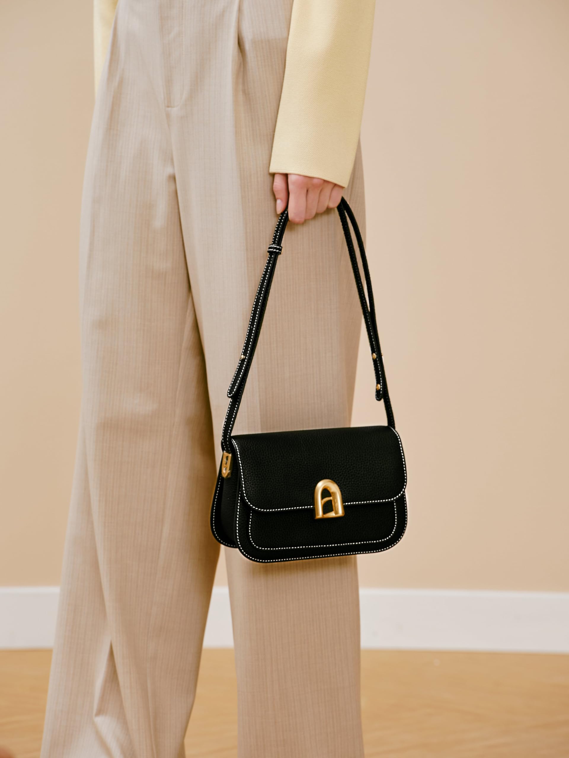 LA FESTIN Leather Shoulder Bag Designer Handbags for Women Retro Cross body Bags Ladies Purse