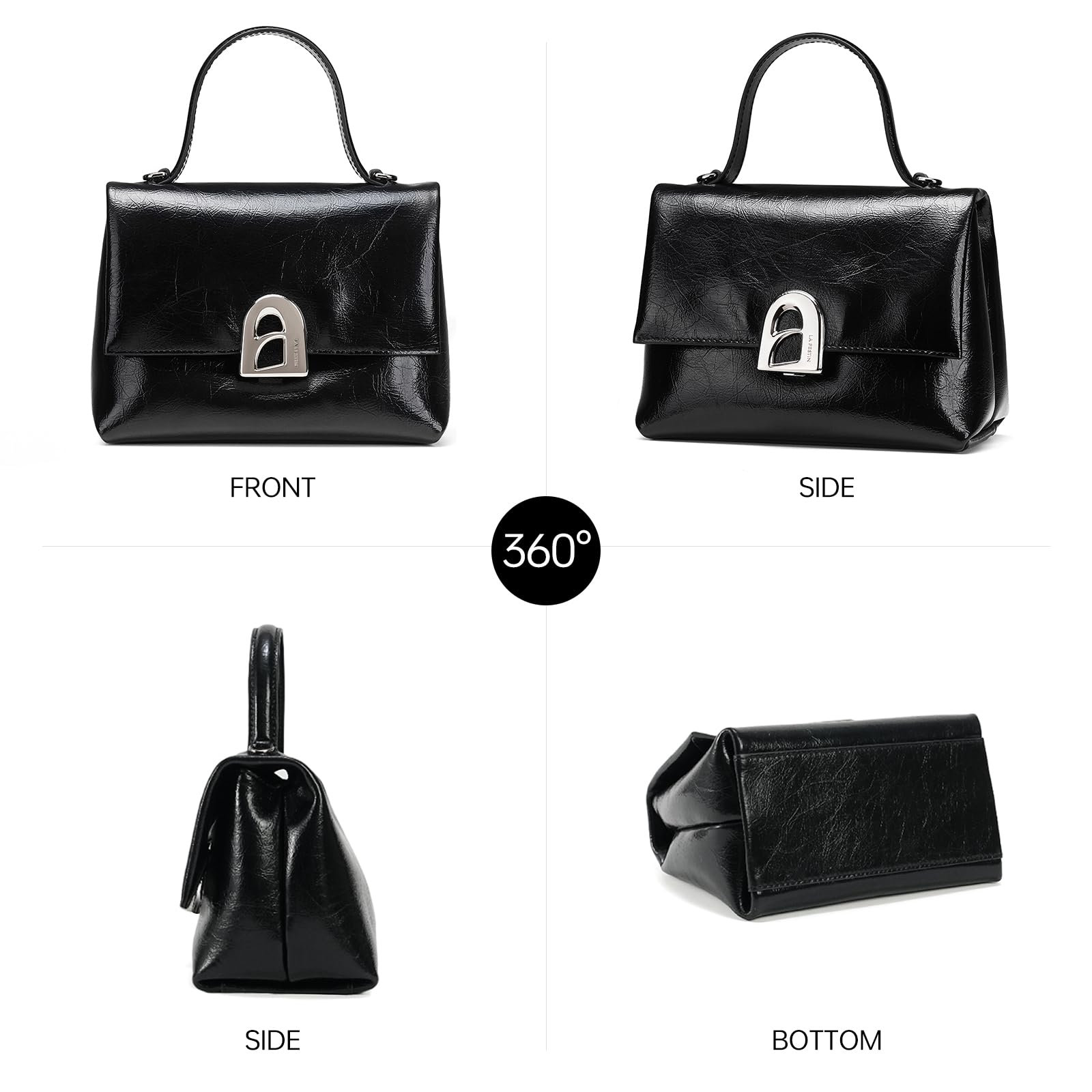 LA FESTIN Handbag for Women Leather Small Shoulder Bag Mini Top Handle Bag Crossbody Purse