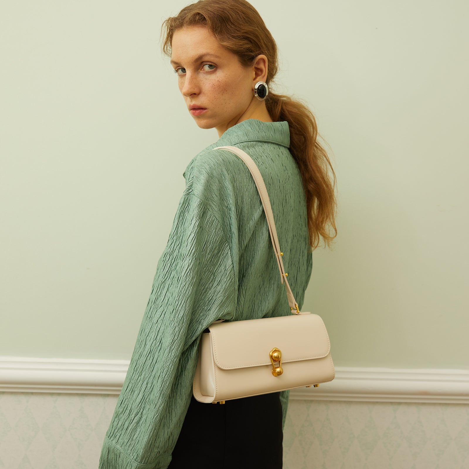 LAFESTIN Leather Shoulder Bag for Women Fashion Design Handbag Lady Wallet Retro Crossbody Bag