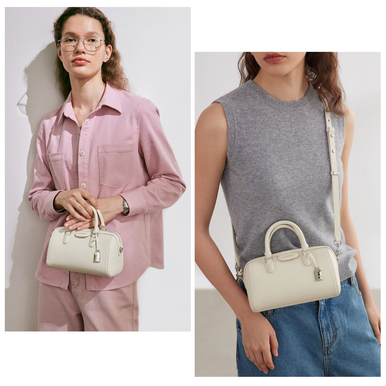 LA FESTIN Handbag Women New Fashion Shoulder Bag Top Handle Purse Crossbody Satchel Bowling Bag