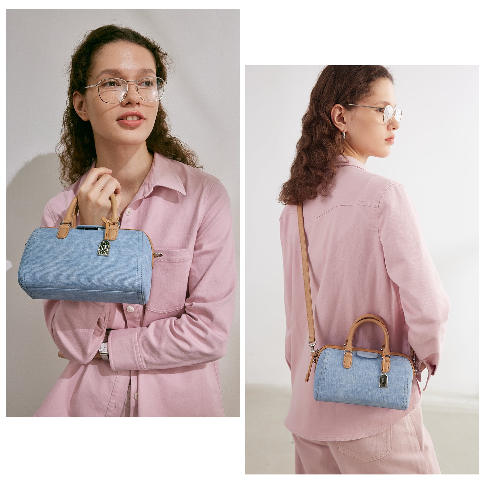 LA FESTIN Handbag Women New Fashion Shoulder Bag Top Handle Purse Crossbody Satchel Bowling Bag