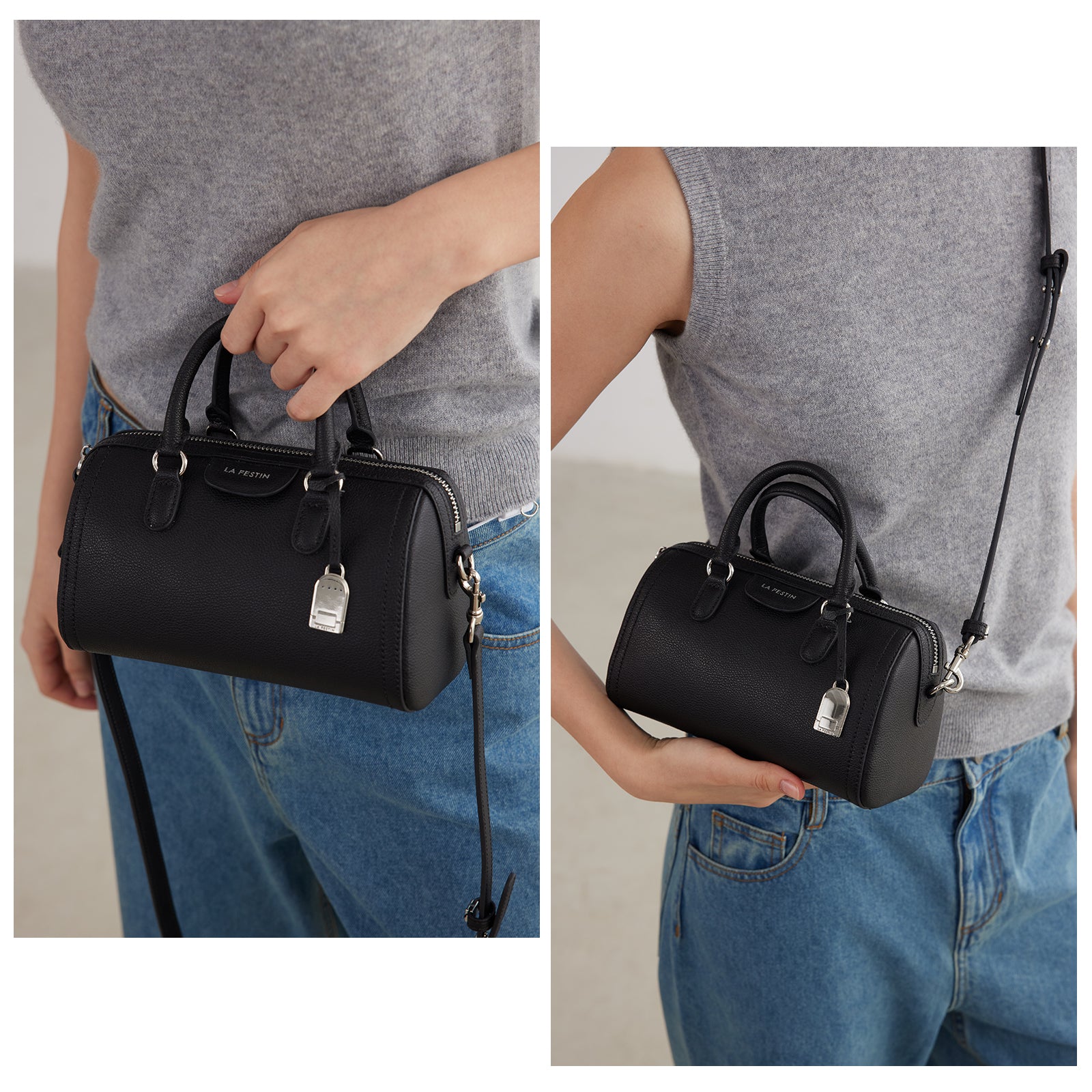 LA FESTIN Handbag Women New Fashion Shoulder Bag Top Handle Purse Crossbody Satchel Bowling Bag