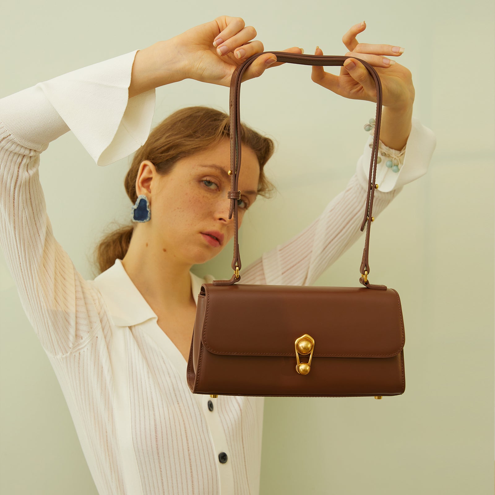 LAFESTIN Leather Shoulder Bag for Women Fashion Design Handbag Lady Wallet Retro Crossbody Bag