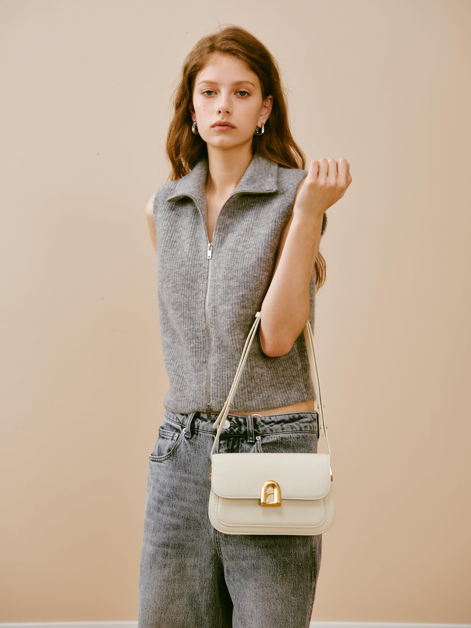 LA FESTIN Leather Shoulder Bag Designer Handbags for Women Retro Cross body Bags Ladies Purse