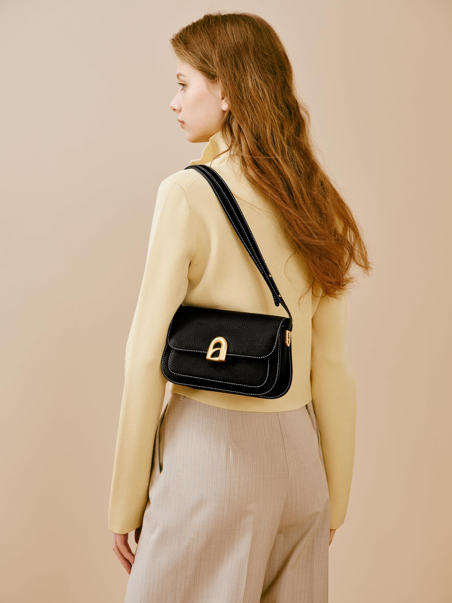 LA FESTIN Leather Shoulder Bag Designer Handbags for Women Retro Cross body Bags Ladies Purse