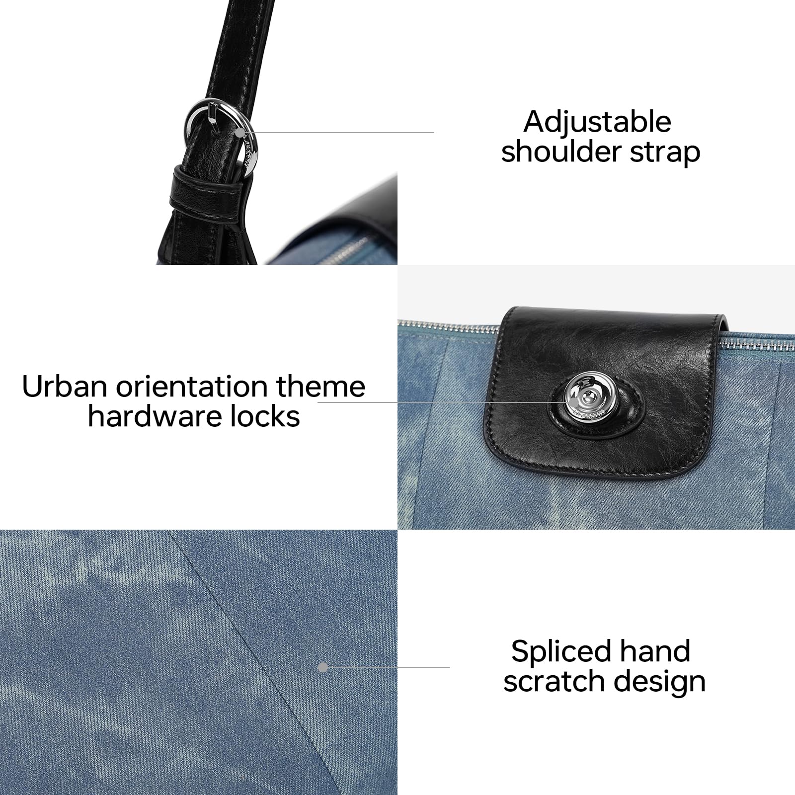 LA FESTIN Original Tote Bag for Women Large Hobo Bag Shoulder Bag with Adjustable Strap Crossbody Bags