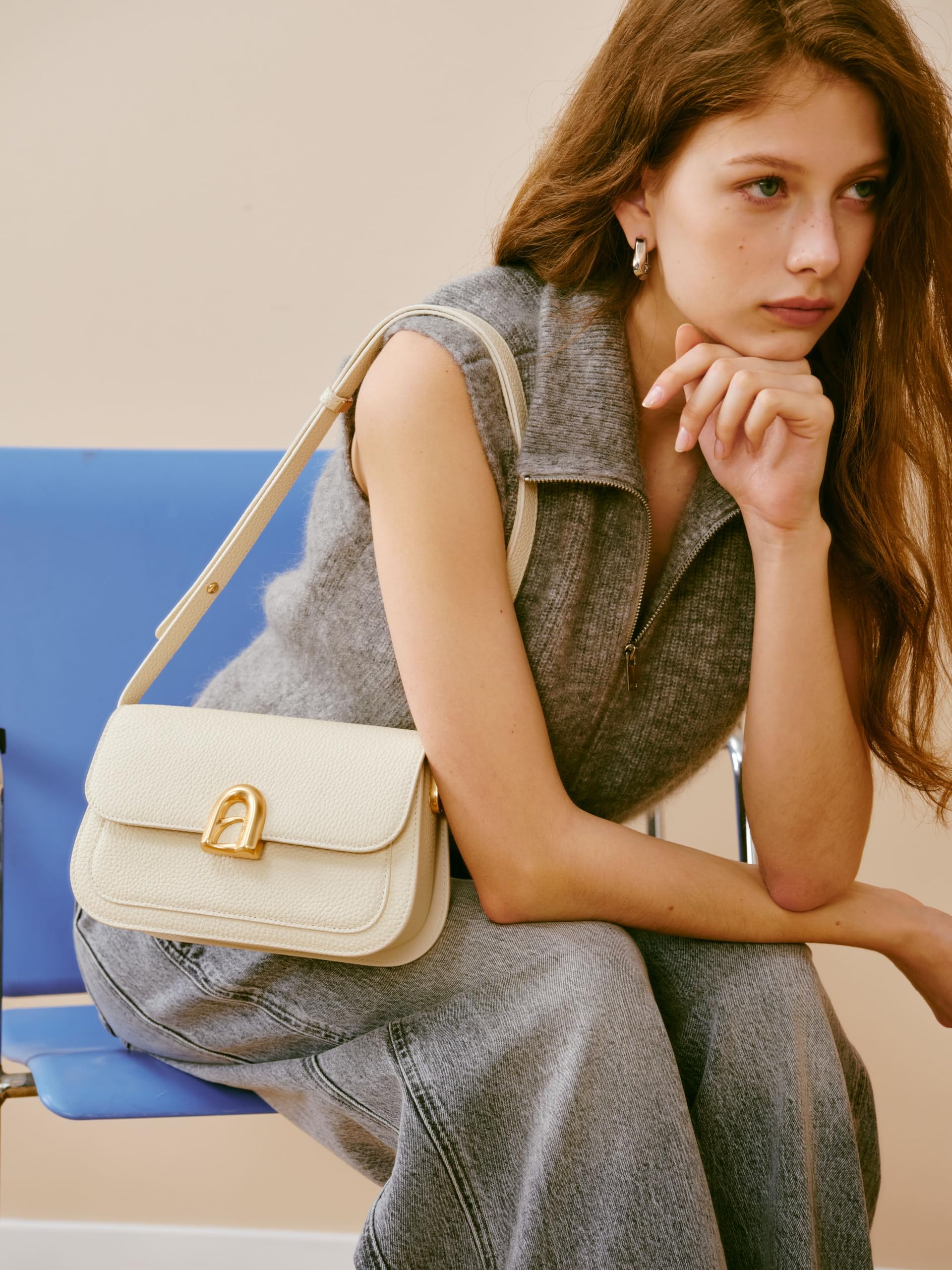 LA FESTIN Leather Shoulder Bag Designer Handbags for Women Retro Cross body Bags Ladies Purse