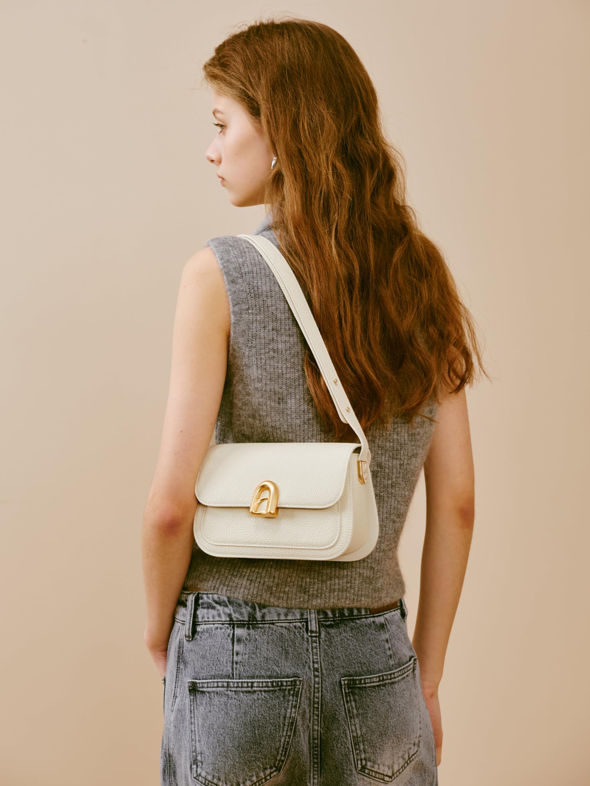 LA FESTIN Leather Shoulder Bag Designer Handbags for Women Retro Cross body Bags Ladies Purse