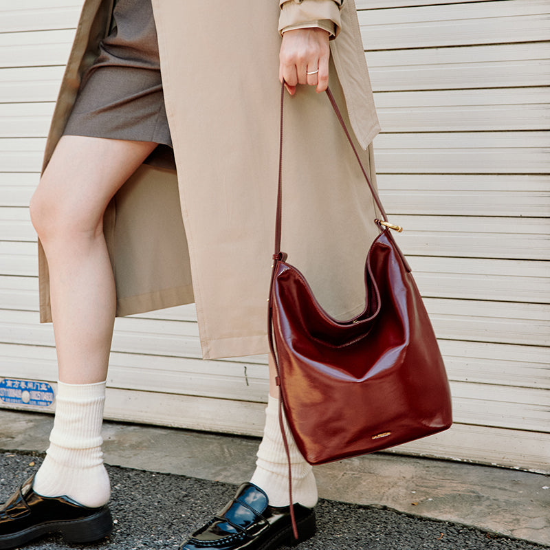 LA FESTIN Bucket Bag Luxury Shoulder Bag for Woman Fashion Leather Bag with Adjustable Strap Crossbody Bag