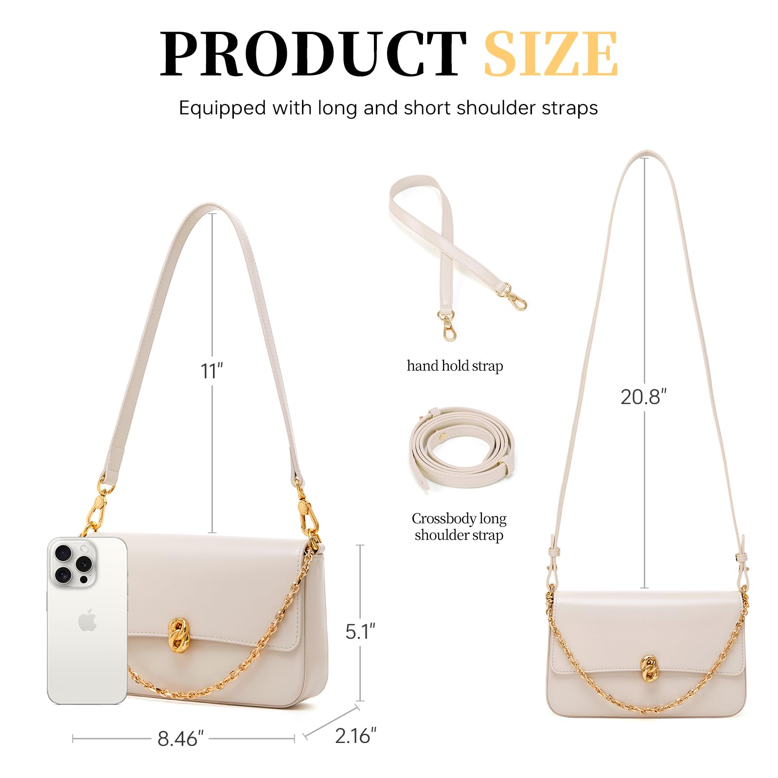 LA FESTIN Shoulder Bag Women's Leather Bag with Chain Fashion Design Cross body Bags Lady Handbag Wallet