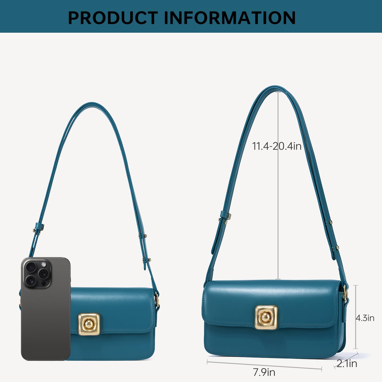 LAFESTIN Leather Shoulder Bag for Women with Adjustable Strap Crossbody bag Ladies Purses Fashion Designer Handbags