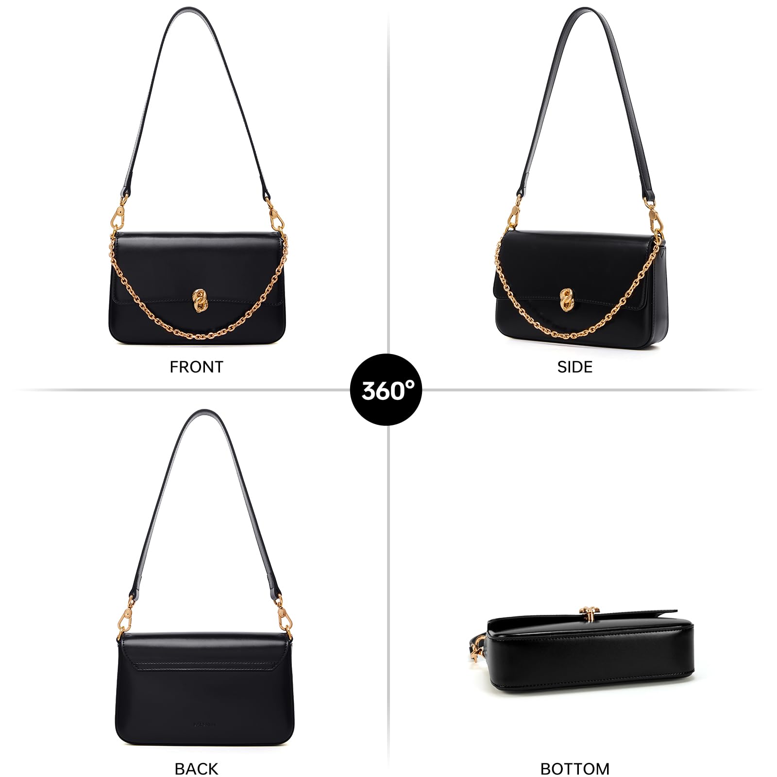 LA FESTIN Shoulder Bag Women's Leather Bag with Chain Fashion Design Cross body Bags Lady Handbag Wallet