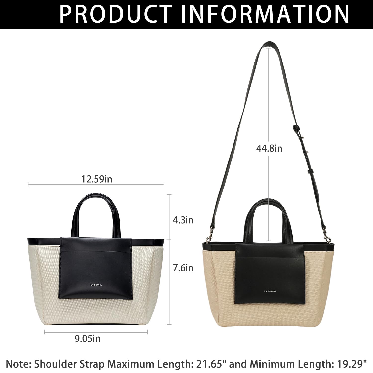 LA FESTIN Leather Handbag for Women New Fashion Design Shoulder Bag Large Capacity Tote Bags