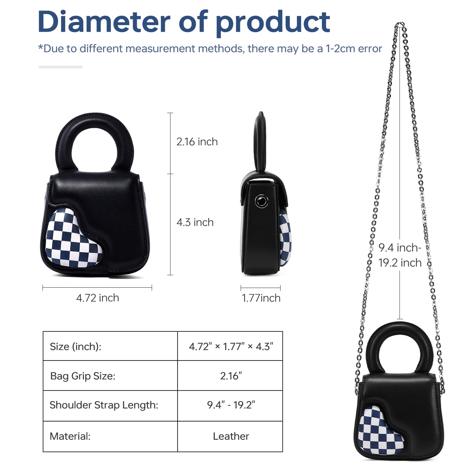 LA FESTIN New Heart Bag With Mirror Handbag Women 2025 Fashion Design Shoulder Bag Leather Cross body Mini Bag