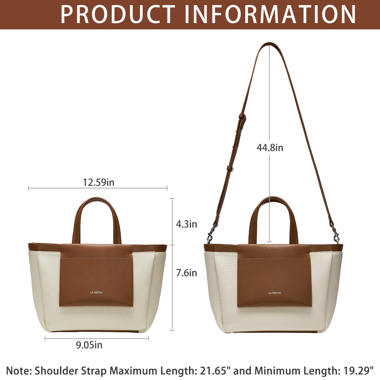 LA FESTIN Leather Handbag for Women New Fashion Design Shoulder Bag Large Capacity Tote Bags