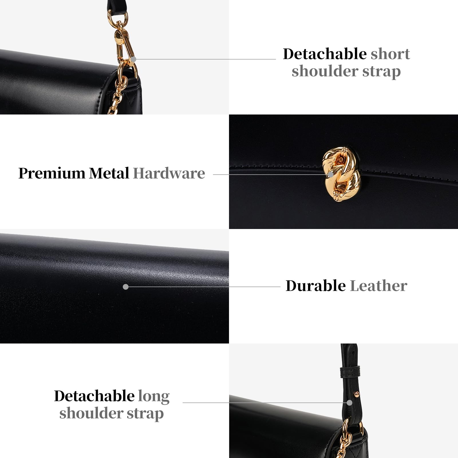 LA FESTIN Shoulder Bag Women's Leather Bag with Chain Fashion Design Cross body Bags Lady Handbag Wallet