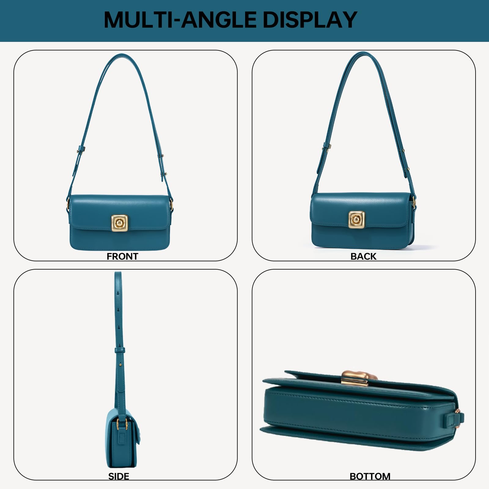 LAFESTIN Leather Shoulder Bag for Women with Adjustable Strap Crossbody bag Ladies Purses Fashion Designer Handbags