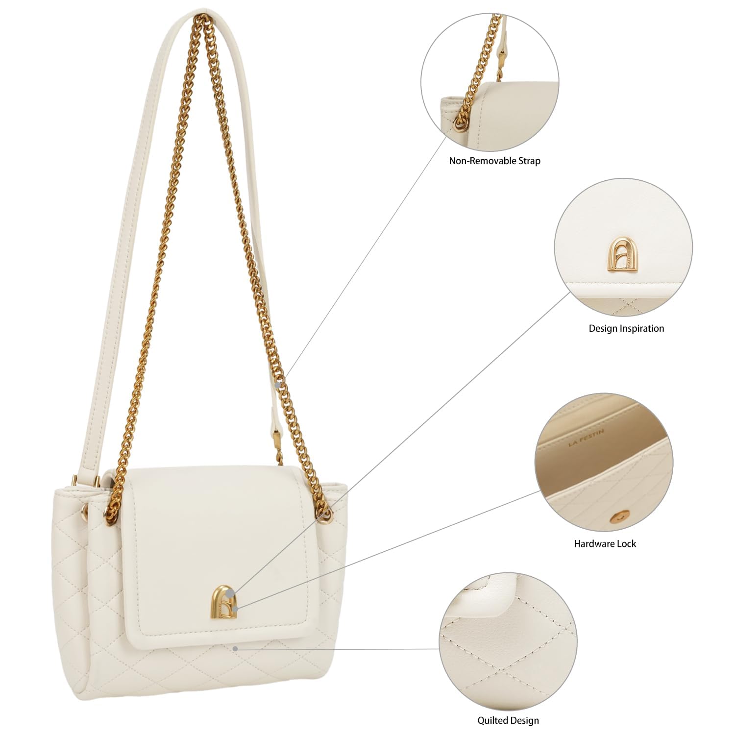 LAFESTIN Women Bag Trendy Shoulder Bag Small Chain Bags Soft Clutch Handbags Cross body Bags