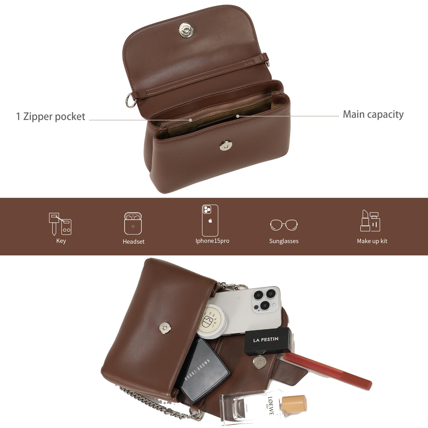 LA FESTIN Handbag Women Fashion Design Chain Bag Female Cross body Bag New Shoulder Bag