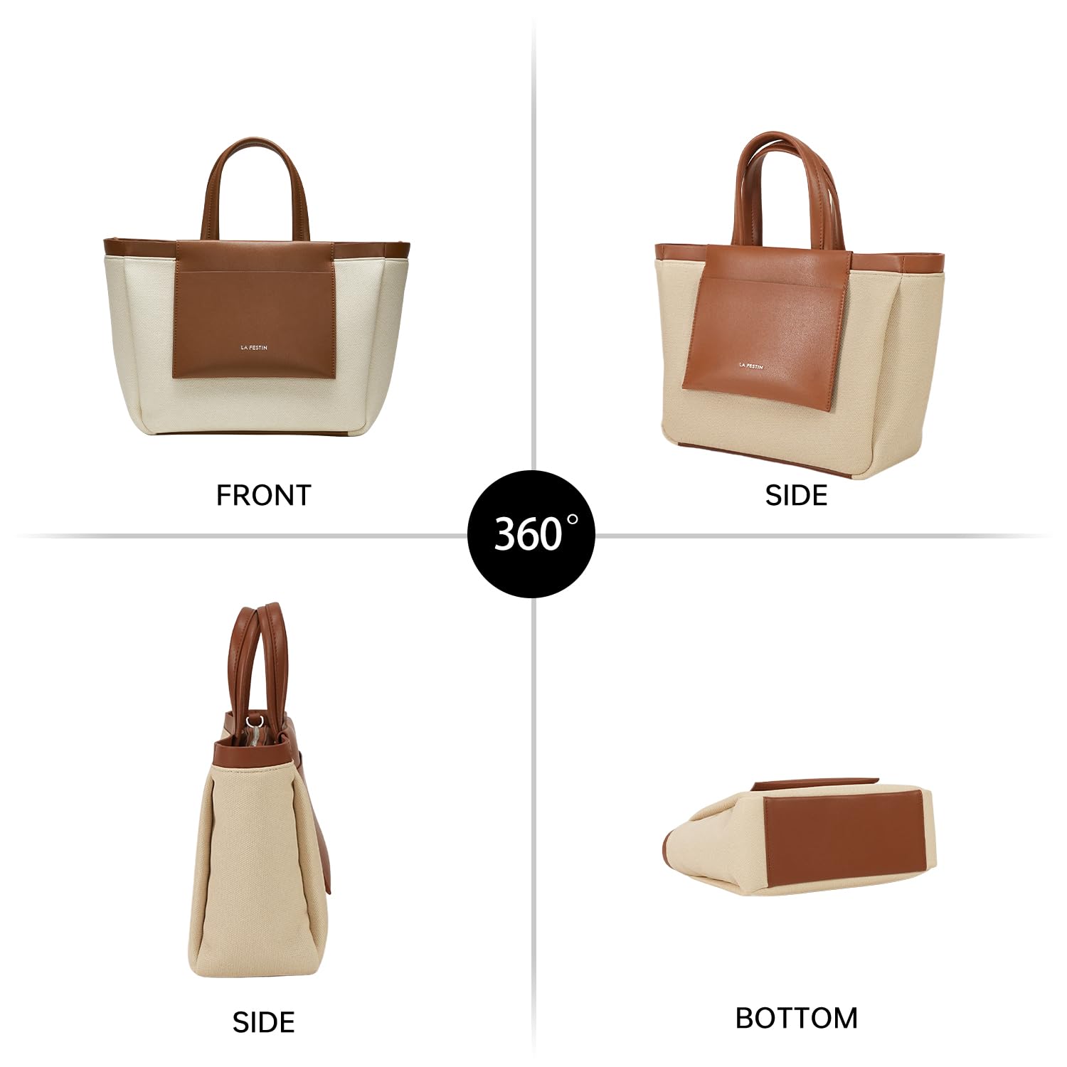 LA FESTIN Leather Handbag for Women New Fashion Design Shoulder Bag Large Capacity Tote Bags