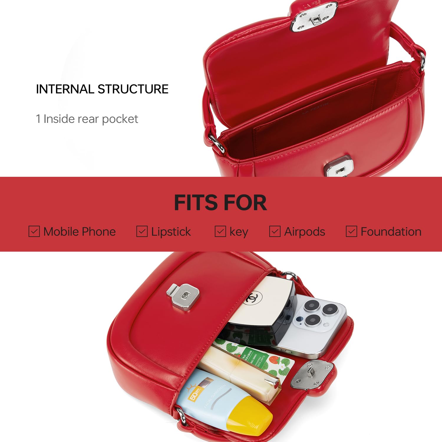 LA FESTIN Top Handle Bag For Women Fashion Design Shoulder Bag with Adjustable Cross body Bag