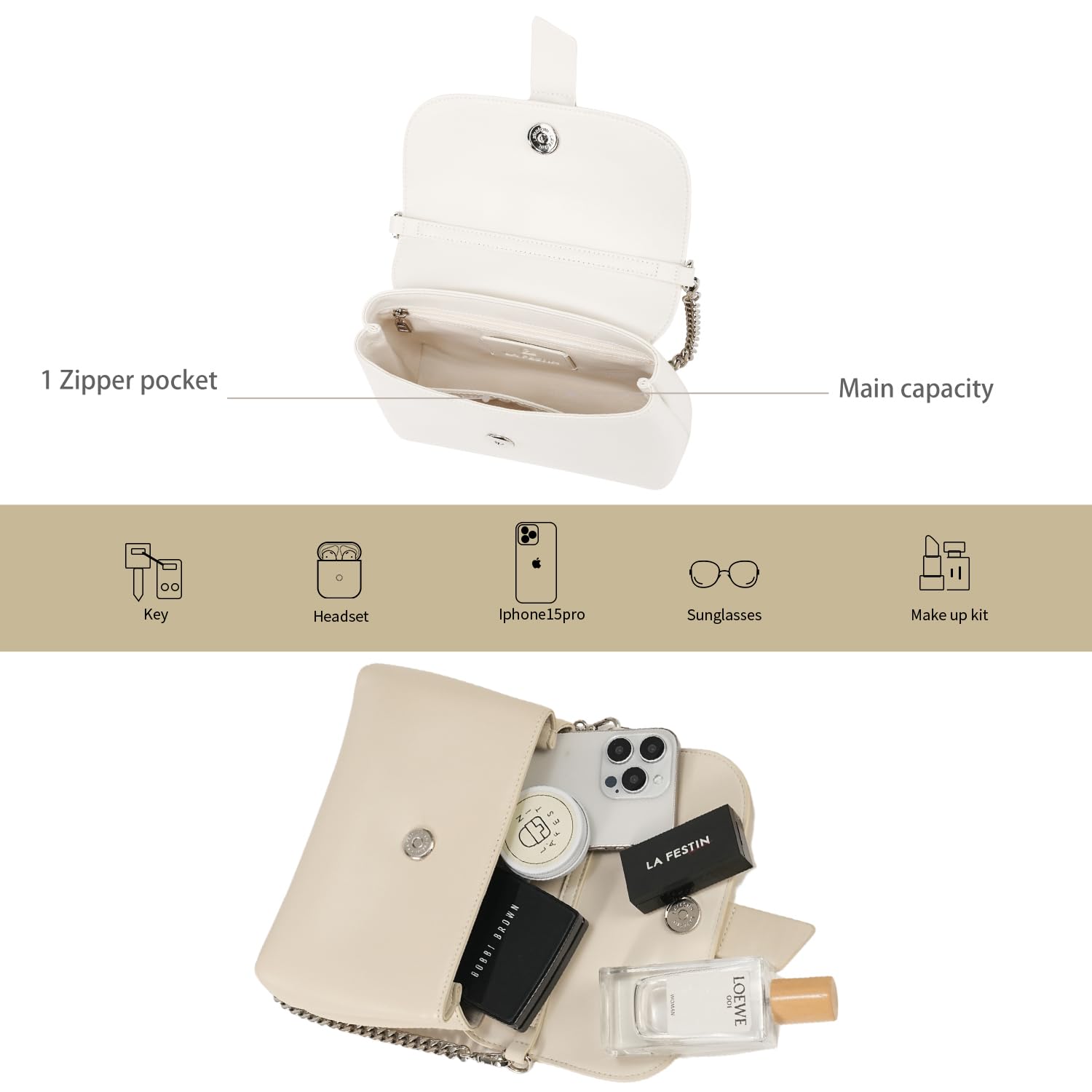 LA FESTIN Handbag Women Fashion Design Chain Bag Female Cross body Bag New Shoulder Bag