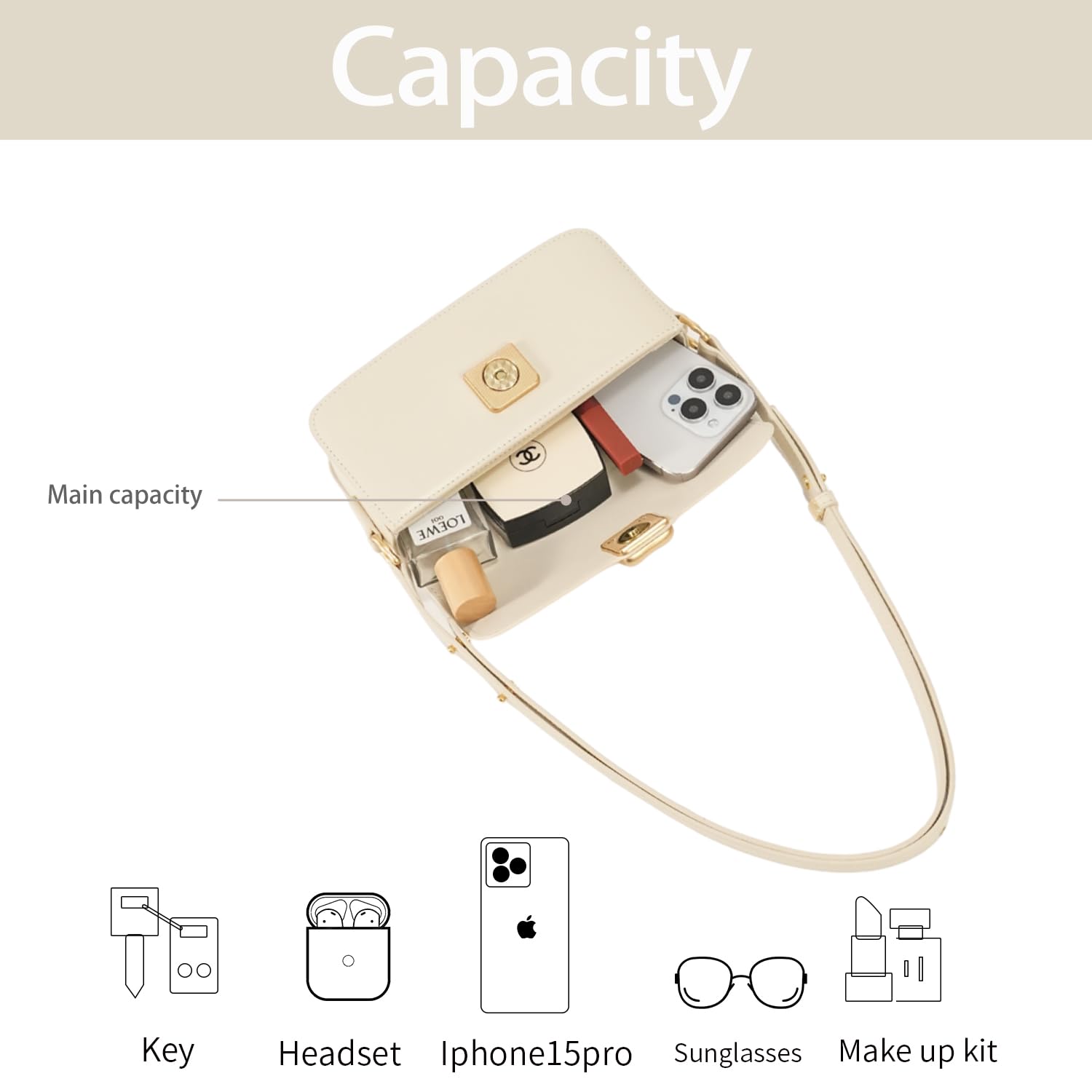 LAFESTIN Leather Shoulder Bag for Women with Adjustable Strap Crossbody bag Ladies Purses Fashion Designer Handbags