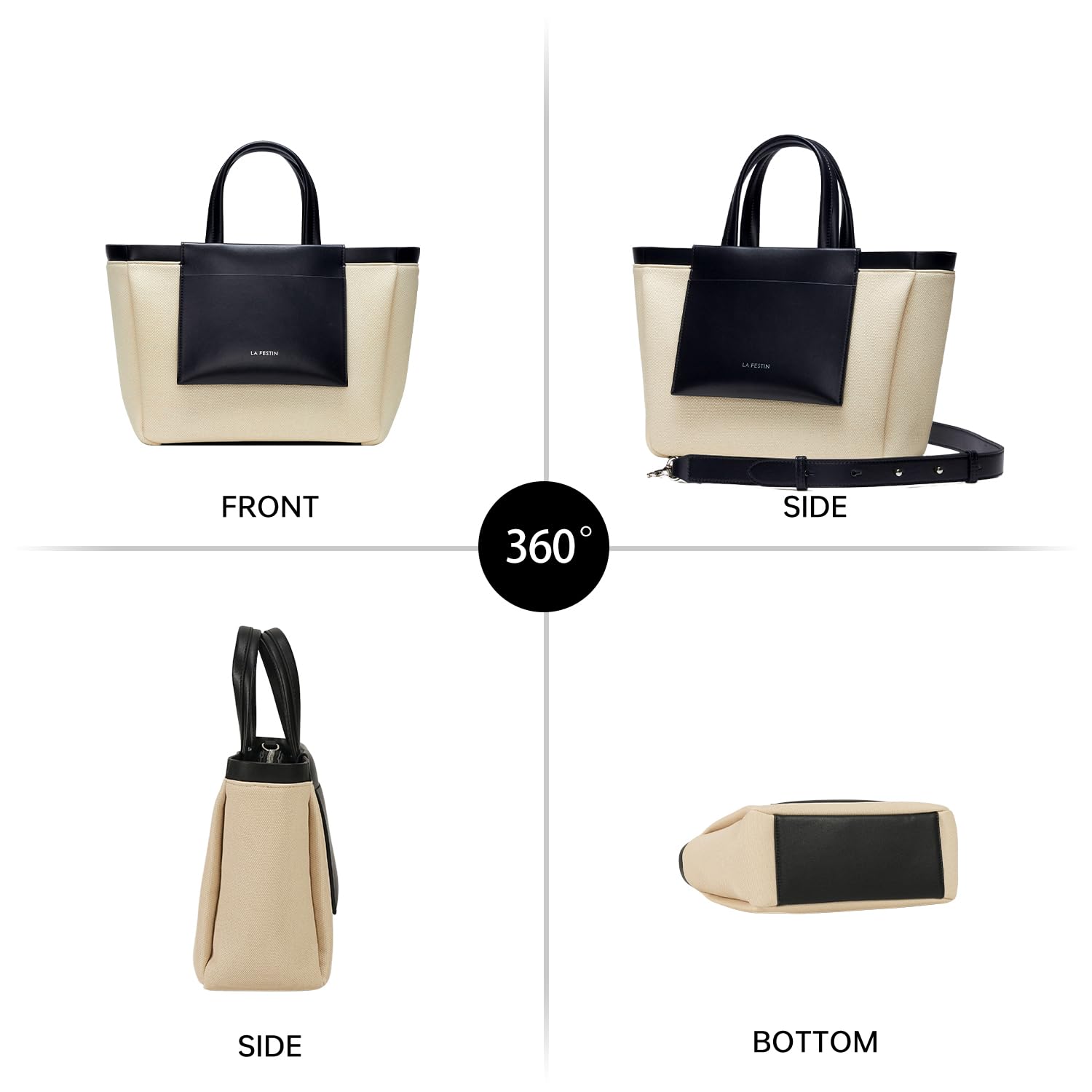 LA FESTIN Leather Handbag for Women New Fashion Design Shoulder Bag Large Capacity Tote Bags