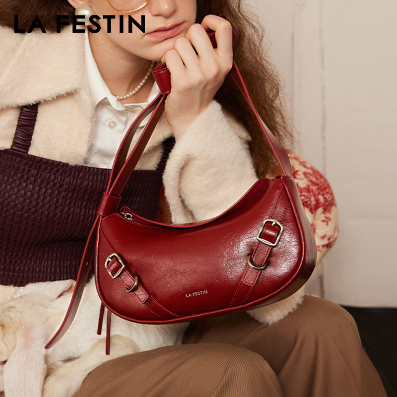 LA FESTIN Original Women Bag New y2k Shoulder Bag Ladies Retro Crossbody Bags with Adjustable Strap