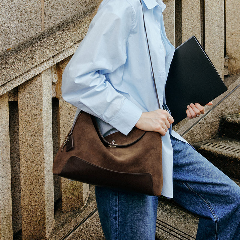 LA FESTIN Shoulder Bag Large Capacity Bag Cross body Tote Bags for women Suede Leather Bag