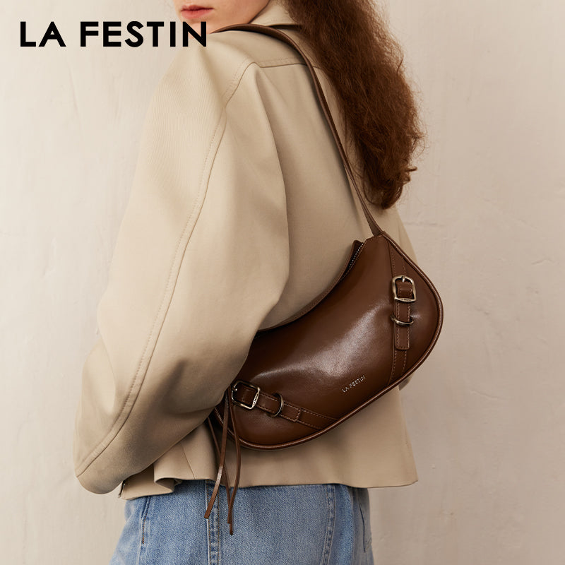 LA FESTIN Original Women Bag New y2k Shoulder Bag Ladies Retro Crossbody Bags with Adjustable Strap
