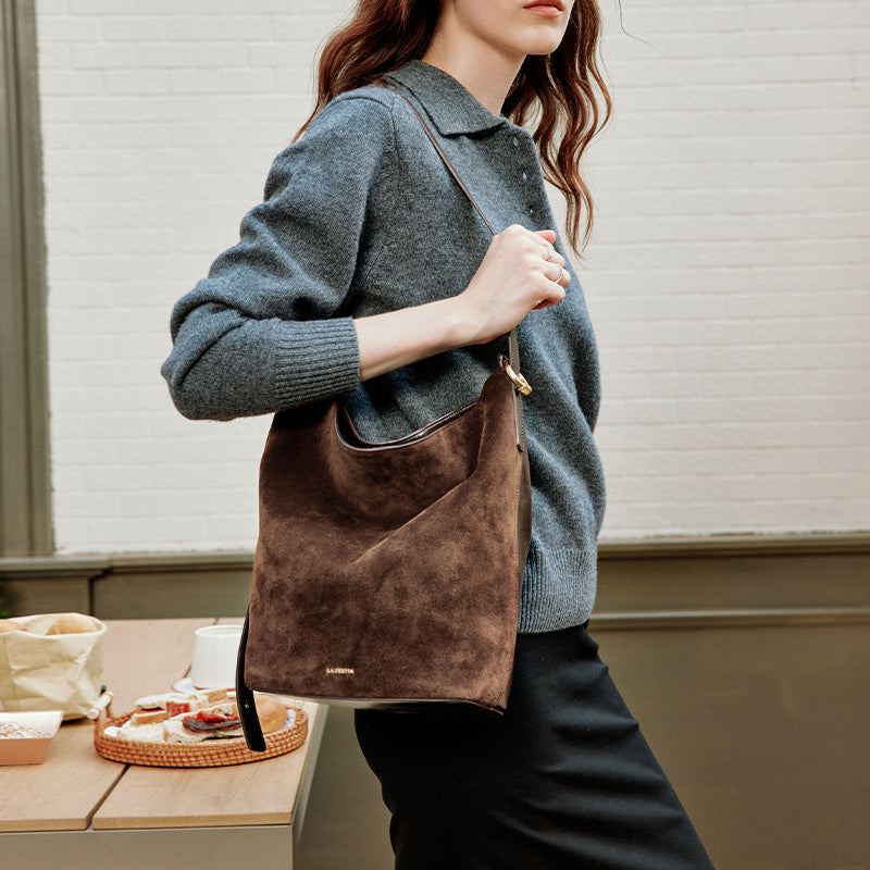 LA FESTIN Bucket Bag Luxury Shoulder Bag for Woman Fashion Leather Bag with Adjustable Strap Crossbody Bag