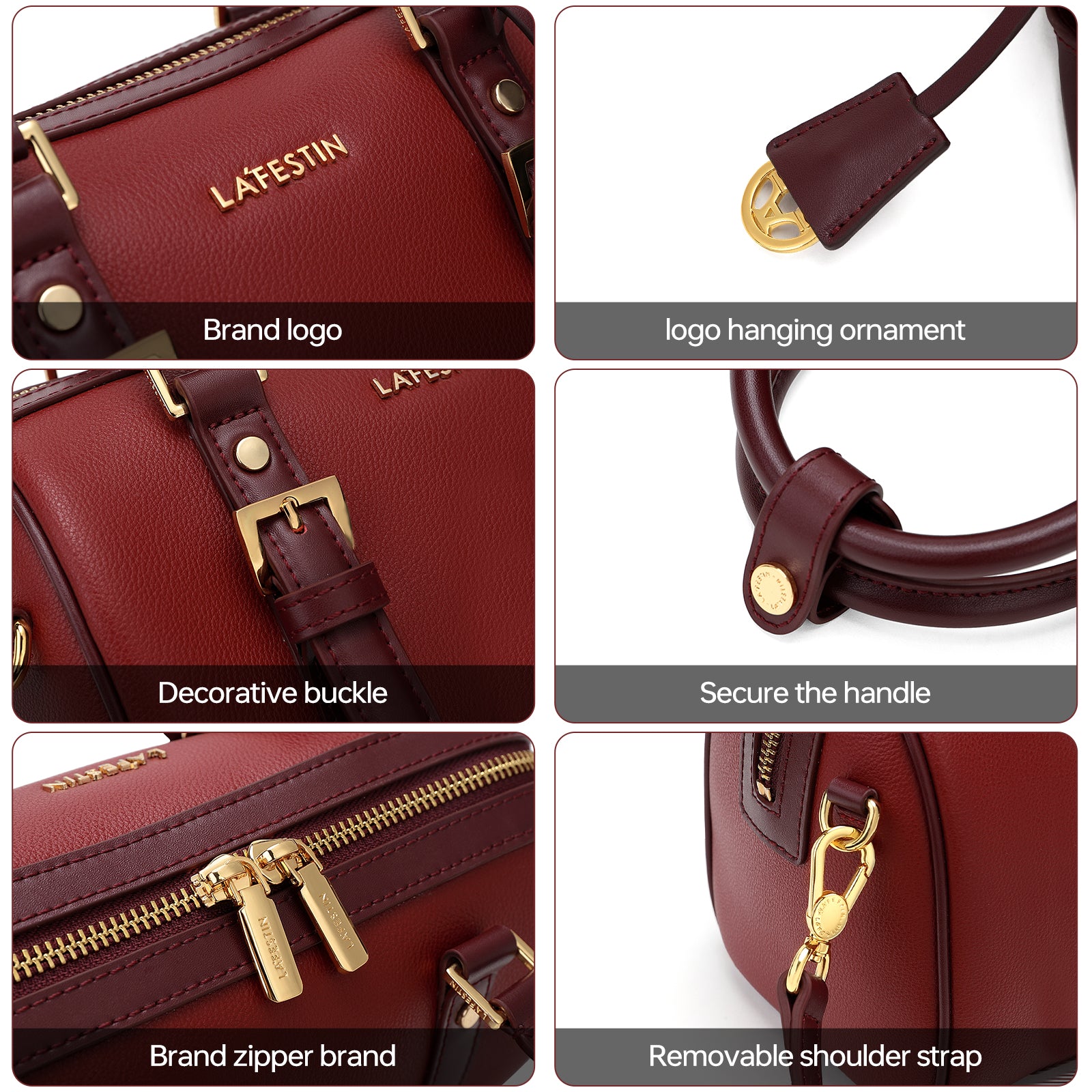 LA FESTIN Top Handle Purse Handbag Women Large Shoulder Crossbody Bag Leather Duffle Bag