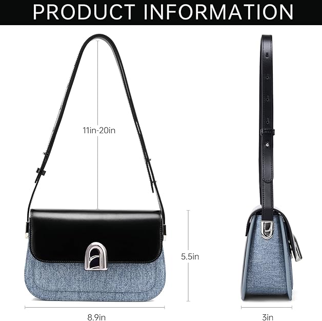 LA FESTIN Women Leather Shoulder Bag with Adjustable Strap Trend Cross body Bags Fashion Handbag