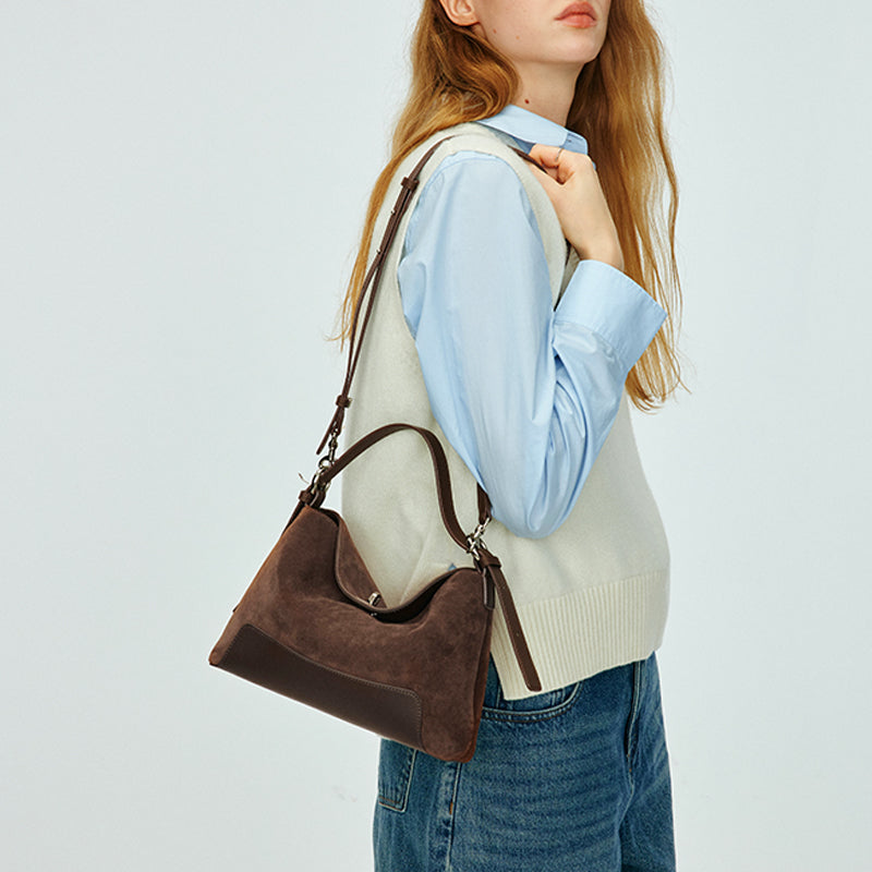 LA FESTIN Shoulder Bag Large Capacity Bag Cross body Tote Bags for women Suede Leather Bag