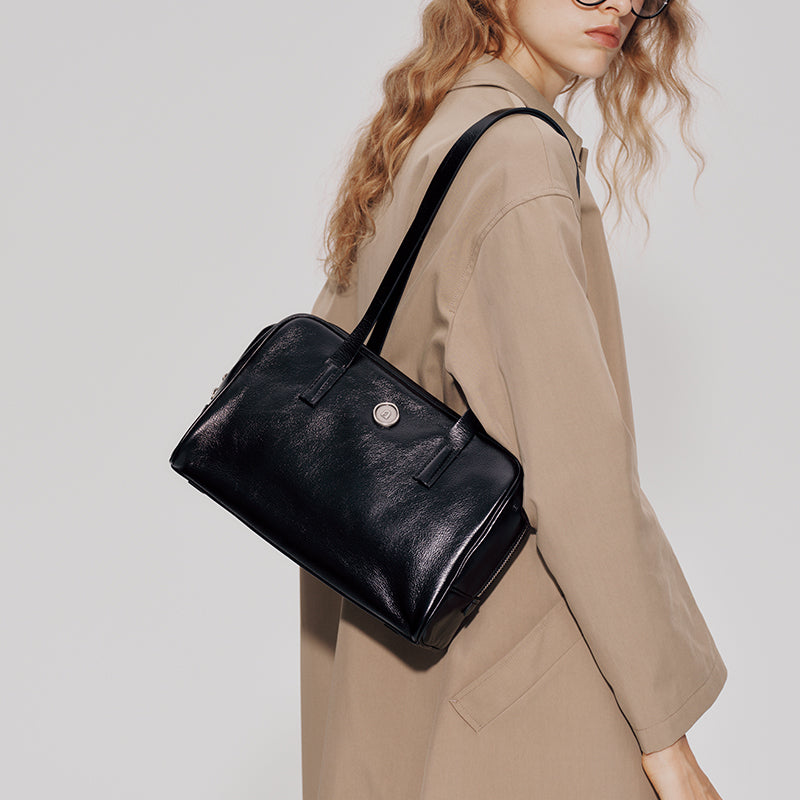 LA FESTIN Bowling Bag Large Capacity Shoulder Bag Women's Handbags Leather Bag Underarm Bag
