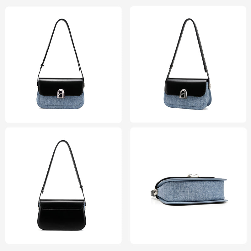 LA FESTIN Women Leather Shoulder Bag with Adjustable Strap Trend Cross body Bags Fashion Handbag