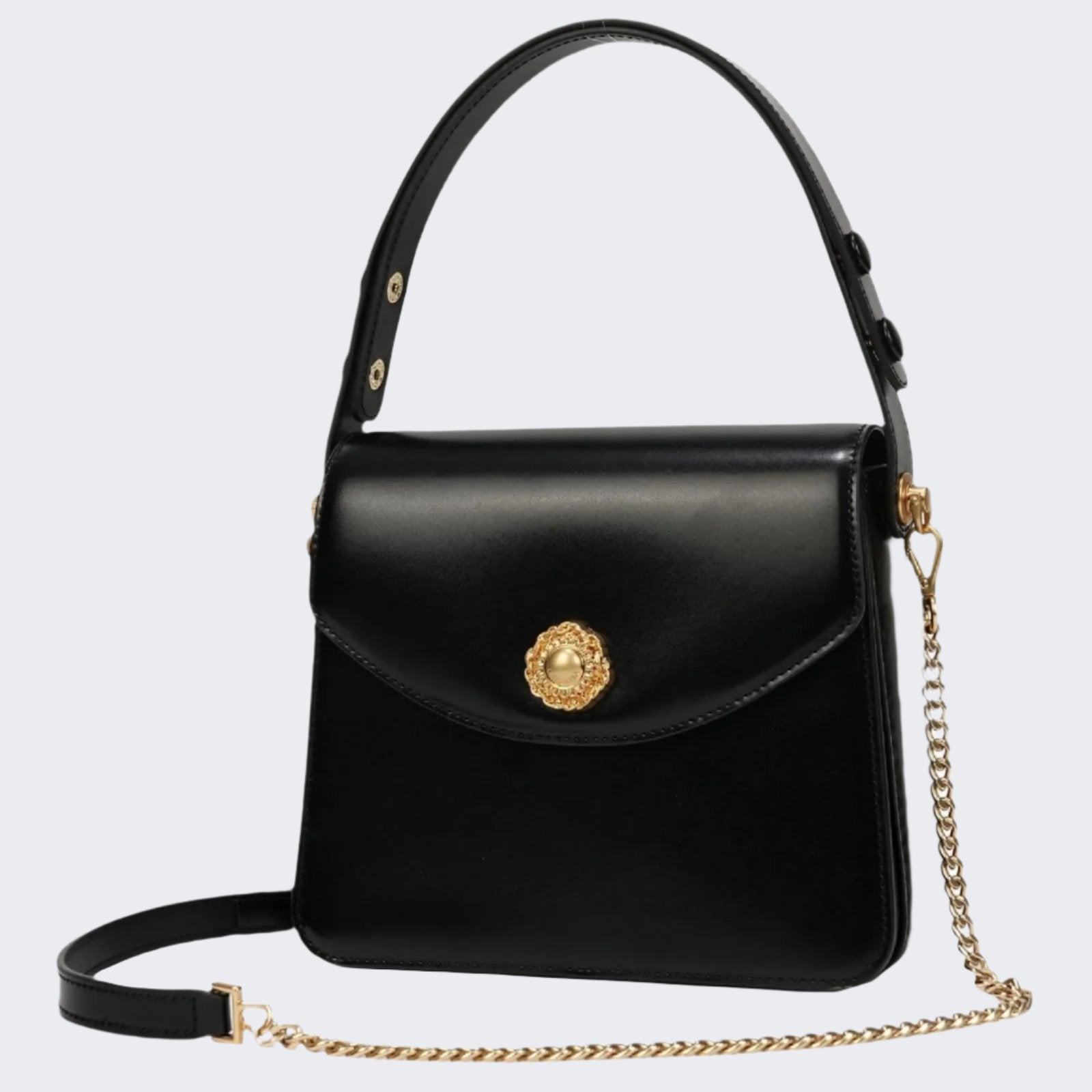 Black Top Handle Bag