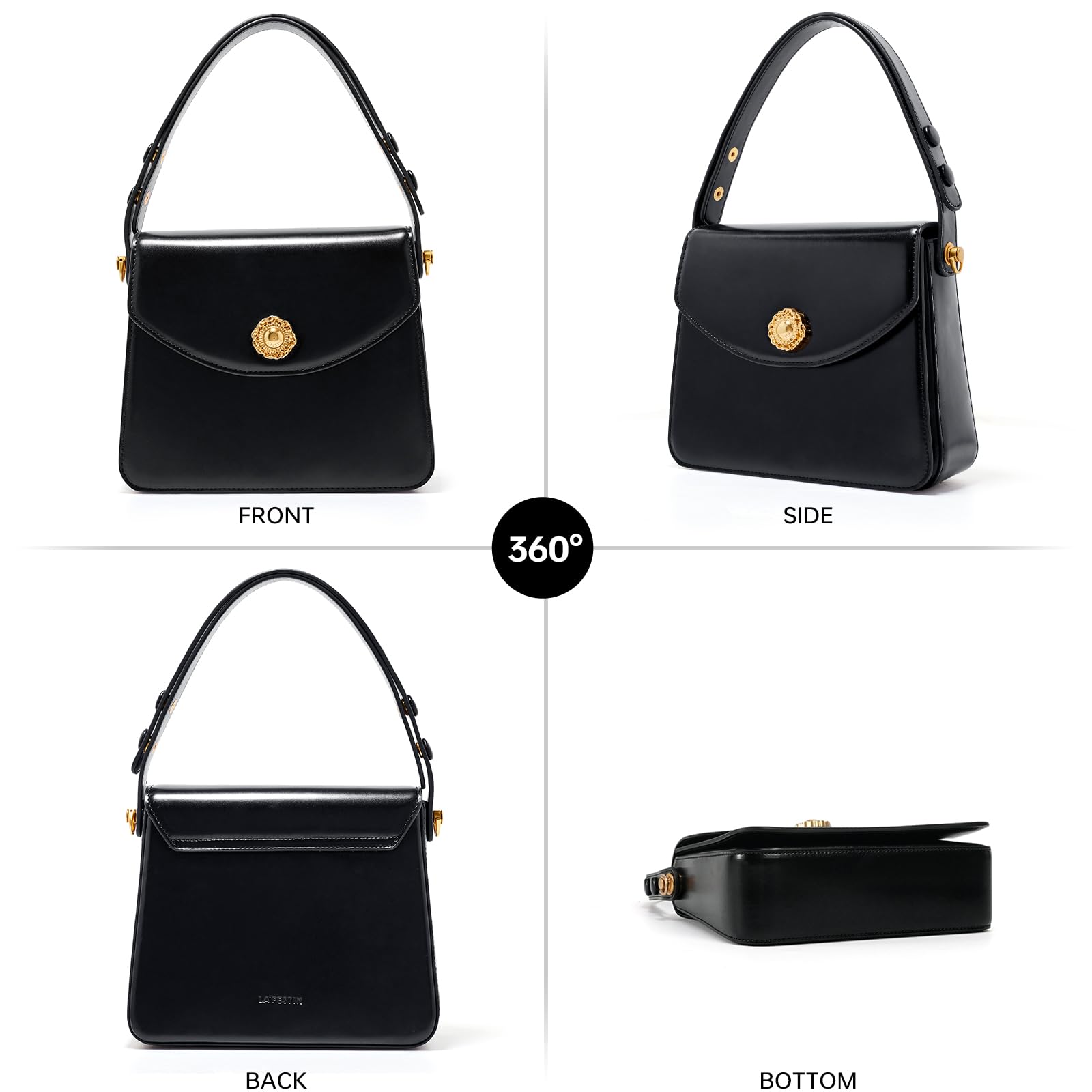 Black Top Handle Bag