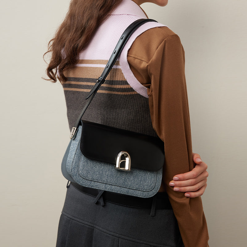 LA FESTIN Women Leather Shoulder Bag with Adjustable Strap Trend Cross body Bags Fashion Handbag