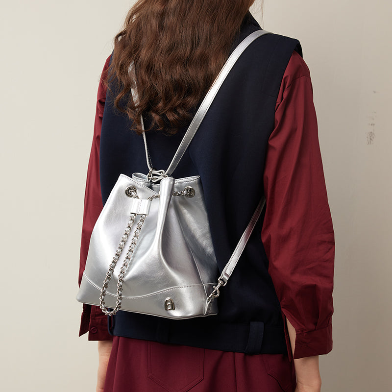 LA FESTIN Backpack Lightweight Fashion Design Leather Bag Trendy Bucket Handbags Women Purse